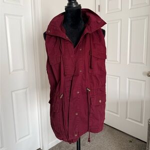 Love Tree Burgundy hooded Vest